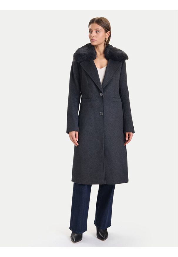Guess Płaszcz wełniany W5BL19 W2642 Szary Regular Fit. Kolor: szary. Materiał: syntetyk