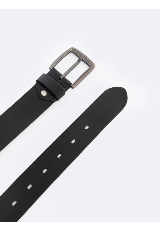 Big-Star - Pasek męski skórzany czarny 906 900. Kolor: czarny. Materiał: skóra. Styl: klasyczny, elegancki