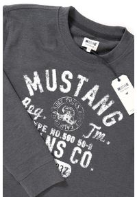 Mustang - BLUZA MUSTANG MĘSKA Logo Sweatshirt 1007641 4151. Kolor: szary. Wzór: nadruk, melanż #6