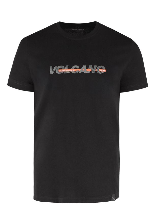 Volcano - Bawełniany t-shirt T-NIGHT. Kolor: czarny. Materiał: bawełna. Długość rękawa: krótki rękaw. Długość: krótkie. Wzór: napisy. Styl: klasyczny