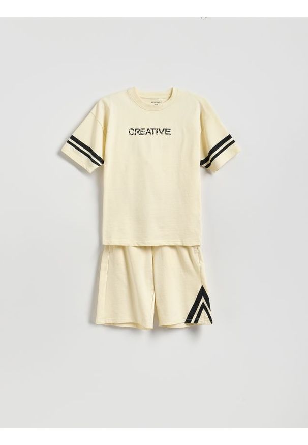 Reserved - Bawełniany komplet - złamana biel. Materiał: bawełna