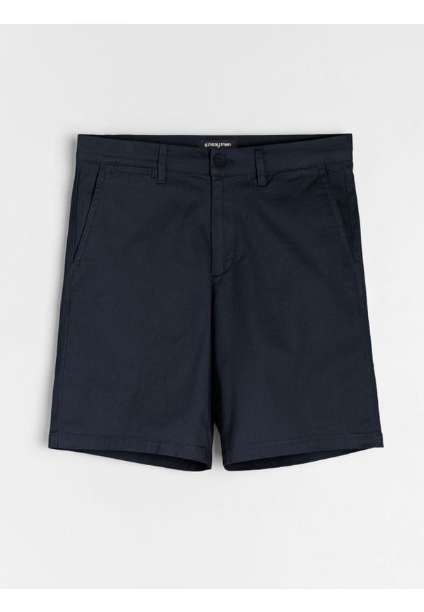 Sinsay - Szorty chino - granatowy. Kolor: niebieski