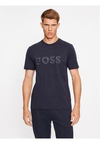 BOSS - Boss T-Shirt Tee 1 50507010 Granatowy Regular Fit. Kolor: niebieski. Materiał: bawełna
