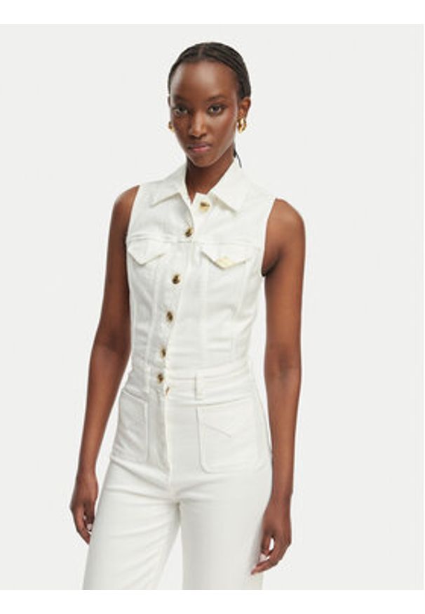 Elisabetta Franchi Kombinezon TJ-45N-61E2-V550 Biały Regular Fit. Kolor: biały. Materiał: bawełna