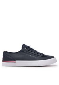 TOMMY HILFIGER - Tommy Hilfiger Tenisówki Corporate Vulc Leather FM0FM04953 Granatowy. Kolor: niebieski