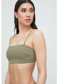 Calvin Klein biustonosz kąpielowy kolor zielony. Kolor: zielony. Materiał: włókno, materiał #1