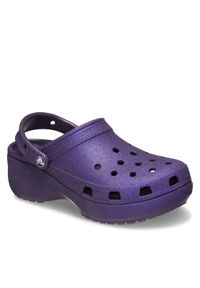 Crocs Klapki Classic Platform Glitter Clog W 207242 Fioletowy. Kolor: fioletowy. Obcas: na platformie #1