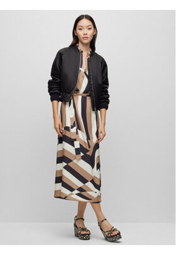 BOSS - Boss Sukienka codzienna Detola 1 50492313 Kolorowy Relaxed Fit. Okazja: na co dzień. Materiał: wiskoza. Wzór: kolorowy. Typ sukienki: proste. Styl: casual