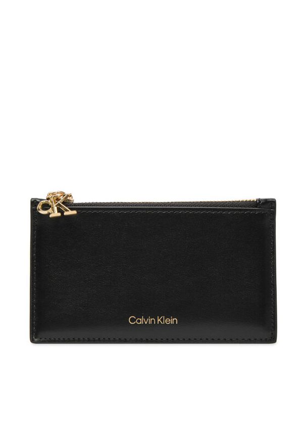 Calvin Klein Etui na karty kredytowe Ck Zip Cardcase 6Cc LV04F1076G Czarny. Kolor: czarny. Materiał: skóra