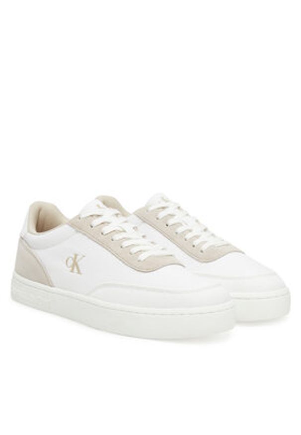Calvin Klein Jeans Sneakersy Classic Cupsole Mg Canvas YM0YM01218 Biały. Kolor: biały. Materiał: materiał