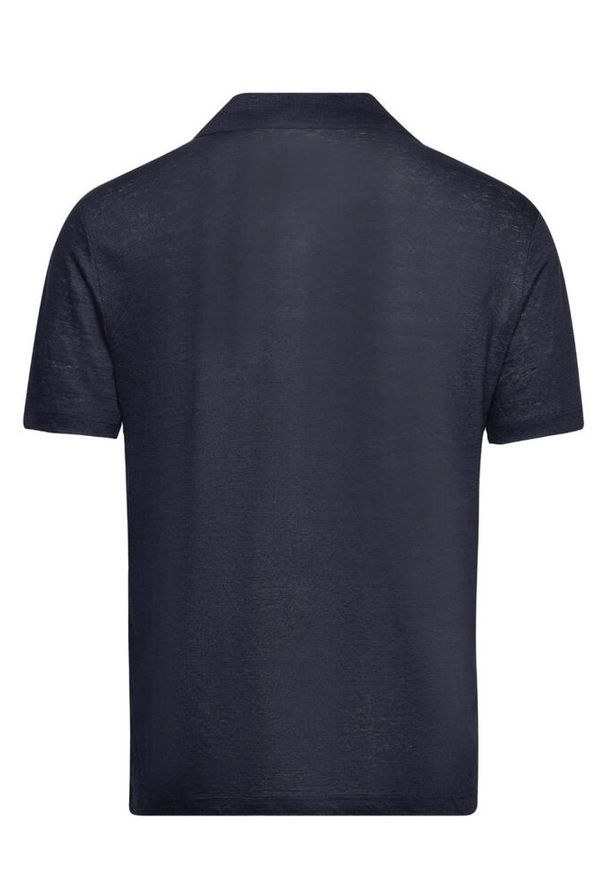 GANT - Koszulka polo męska Gant Linen Ss Polo. Typ kołnierza: polo. Kolor: niebieski. Materiał: len