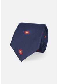 Lancerto - Krawat Granatowy Jedwabny Wzór. Kolor: niebieski. Materiał: jedwab #1
