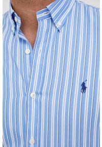 Polo Ralph Lauren koszula 710844540007 męska slim z kołnierzykiem button-down. Typ kołnierza: button down, polo. Kolor: niebieski. Materiał: tkanina #5