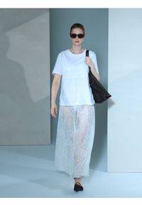 Sinsay - Koronkowa spódnica maxi - kremowy. Kolor: kremowy. Materiał: koronka #1