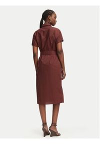 Patrizia Pepe Sukienka koszulowa 2A3067/A9B9-B887 Brązowy ciemny Regular Fit. Kolor: brązowy. Materiał: bawełna. Typ sukienki: koszulowe #3