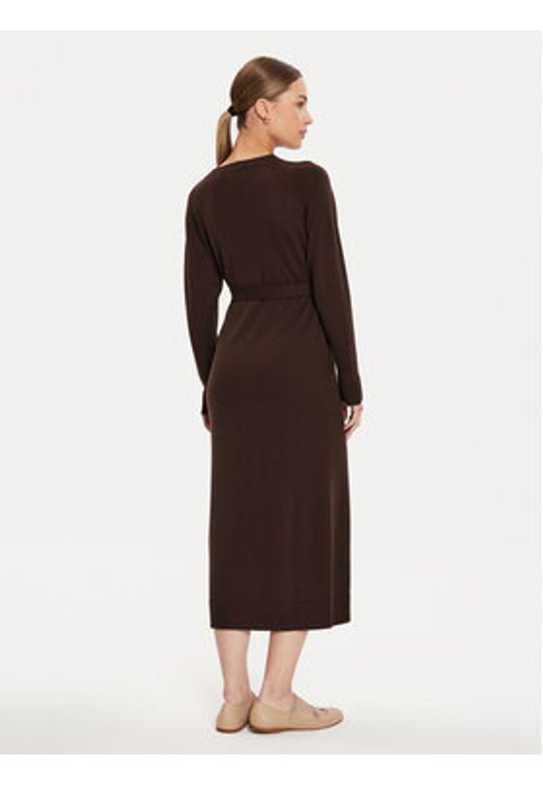 Max Mara Leisure Sukienka dzianinowa Scrivia 24263260 Brązowy Regular Fit. Kolor: brązowy. Materiał: wełna