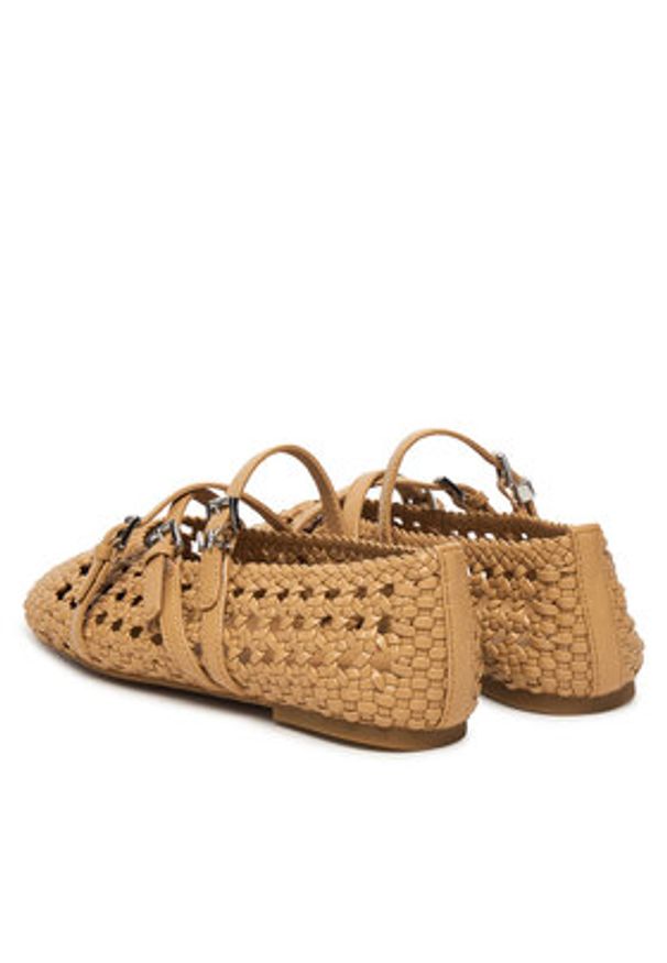 MICHAEL Michael Kors Baleriny Indy Flex 40S6IDFP1L Beżowy. Kolor: beżowy. Materiał: skóra