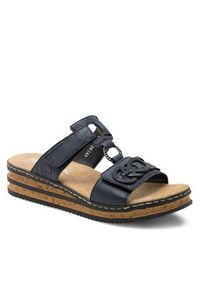 Rieker Klapki 62936-14 Granatowy. Kolor: niebieski. Materiał: skóra #7