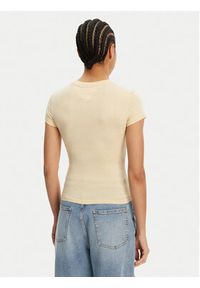 Tommy Jeans T-Shirt Tonal Linear DW0DW20315 Żółty Slim Fit. Kolor: żółty. Materiał: bawełna #5