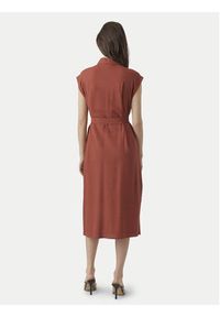 Vero Moda Sukienka koszulowa Mymilo 10282532 Czerwony Regular Fit. Kolor: czerwony. Materiał: len. Typ sukienki: koszulowe