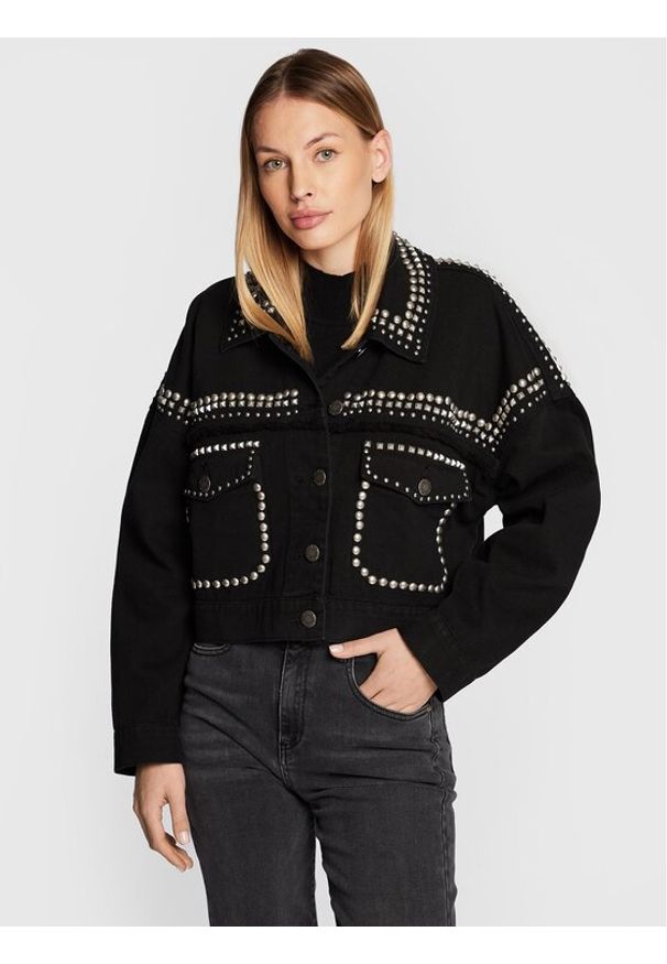 Pinko Kurtka jeansowa Canto 1J1101 A0A3 Czarny Regular Fit. Kolor: czarny. Materiał: bawełna