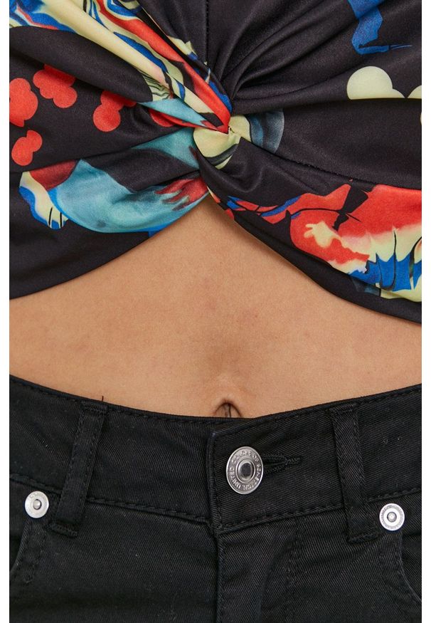 Desigual - Longsleeve x Monsieur Christian Lacroix. Kolor: czarny. Materiał: dzianina. Długość rękawa: długi rękaw