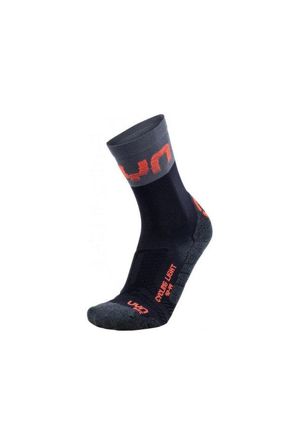 Skarpety do rolek UYN Light Mens Socks Black Grey Hibiskus 2021. Kolor: szary, wielokolorowy, pomarańczowy