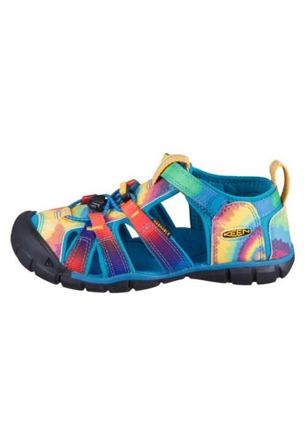 keen - Buty do chodzenia damskie Keen Seacamp II Cnx. Zapięcie: rzepy. Kolor: czerwony, niebieski, wielokolorowy. Materiał: syntetyk, materiał. Szerokość cholewki: normalna. Sezon: lato. Sport: turystyka piesza