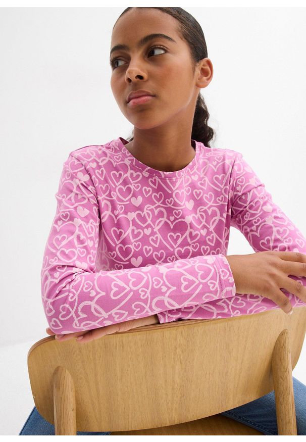 bonprix - Bluzka z długim rękawem z czystej bawełny organicznej (3 szt.). Kolor: zielony. Materiał: bawełna. Długość rękawa: długi rękaw. Długość: długie