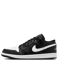 Buty Nike Air Jordan 1 Low 553558-043 - czarno-białe. Kolor: biały, wielokolorowy, czarny. Materiał: guma, skóra. Szerokość cholewki: normalna. Sport: fitness
