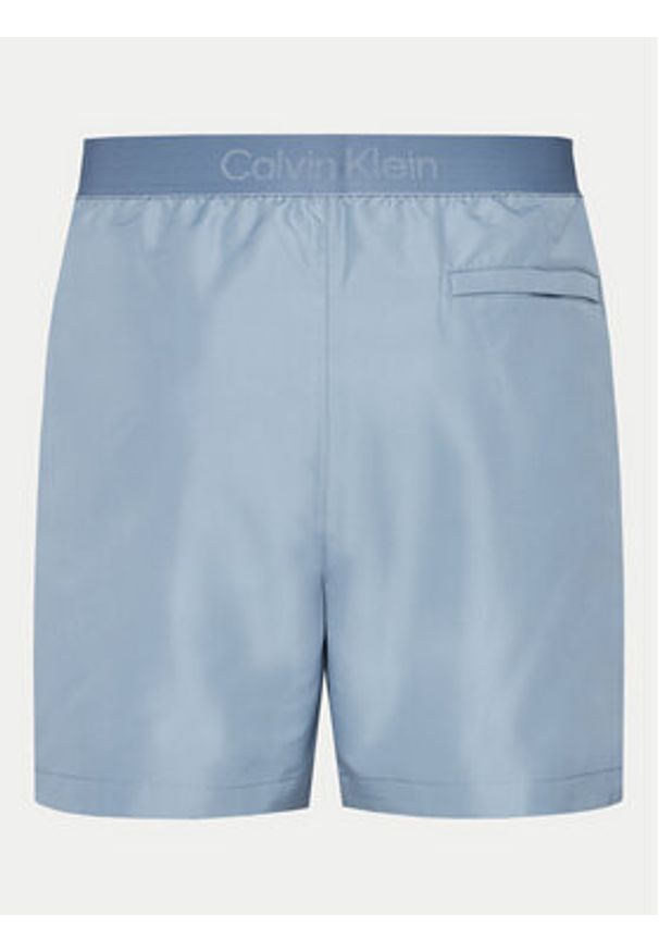 Calvin Klein Swimwear Szorty kąpielowe KM0KM01082 Niebieski Regular Fit. Kolor: niebieski. Materiał: syntetyk