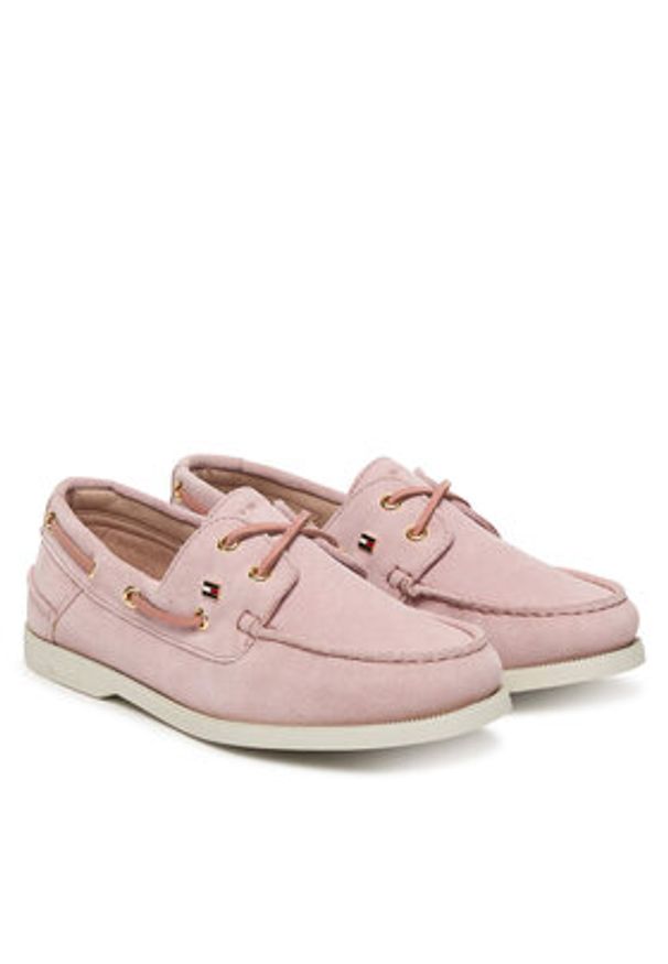 TOMMY HILFIGER - Tommy Hilfiger Mokasyny FW0FW09338 Różowy. Kolor: różowy. Materiał: zamsz, skóra