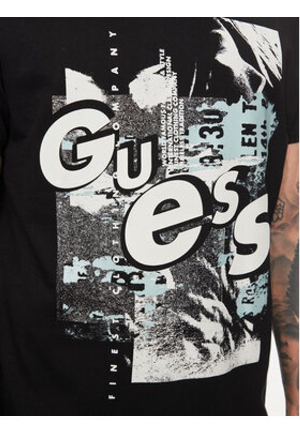 Guess T-Shirt M4YI02 I3Z14 Czarny Regular Fit. Kolor: czarny. Materiał: bawełna