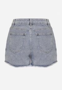 Born2be - Niebieskie Spódnico-Szorty Jeansowe z Ozdobną Zakładką Ulosellea. Okazja: na co dzień. Stan: podwyższony. Kolor: niebieski. Materiał: jeans. Długość: krótkie. Styl: casual, elegancki #7