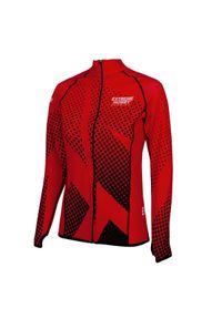 Bluza termoaktywna do biegania damska EXTREME HOBBY HALFTONE. Kolor: czerwony. Materiał: poliester, elastan. Sezon: wiosna, jesień. Sport: bieganie #1