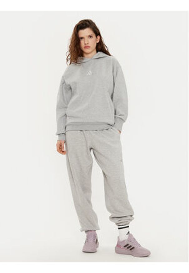 Adidas - adidas Bluza ALL SZN Fleece IY6760 Szary Loose Fit. Kolor: szary. Materiał: syntetyk, bawełna