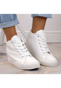 Big-Star - Trampki na koturnie ocieplane Big Star W INT1899B białe. Okazja: na co dzień. Kolor: biały. Obcas: na koturnie #3