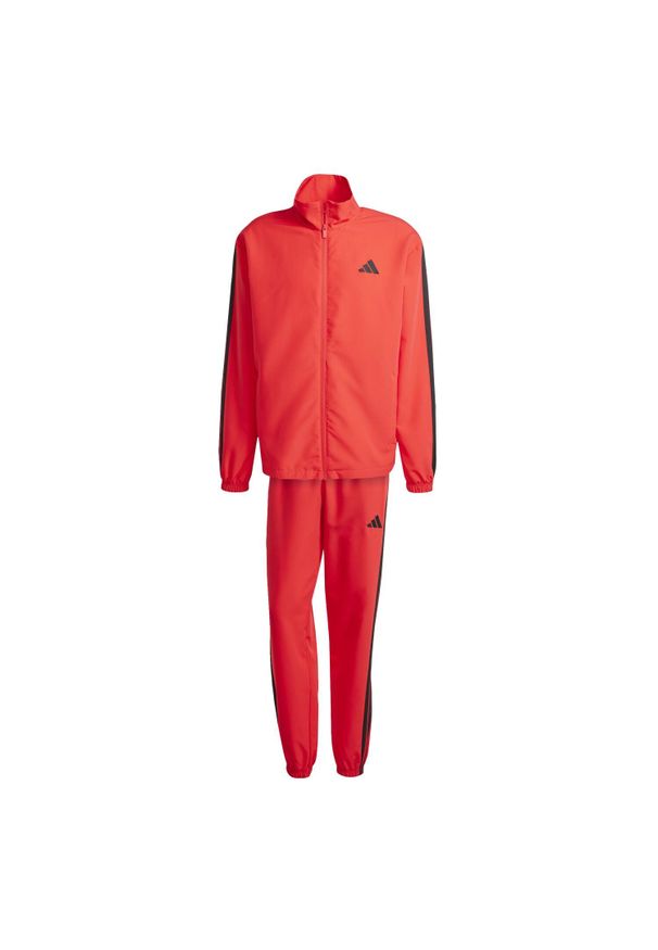 Adidas - Dres Basic 3-Stripes Woven Rozmiar M Czerwony - JI8851. Kolor: czerwony. Materiał: dresówka. Wzór: gładki. Sport: fitness