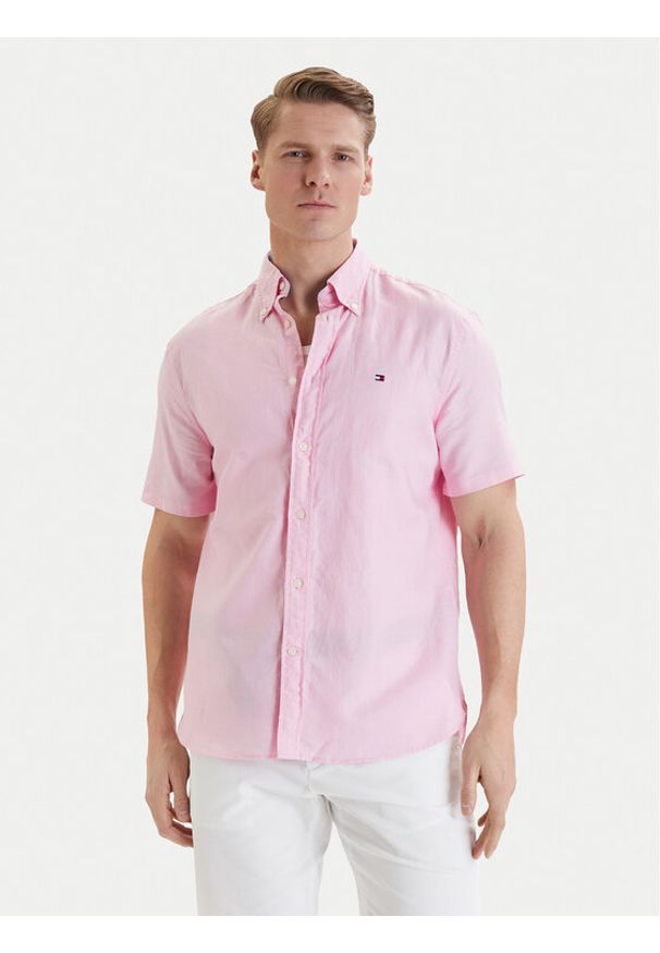 TOMMY HILFIGER - Tommy Hilfiger Koszula MW0MW42450 Różowy Regular Fit. Kolor: różowy. Materiał: bawełna