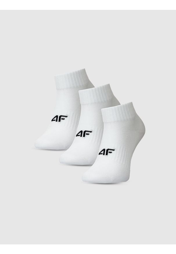 4f - 4F Skarpetki casual za kostkę (3-pack) dziewczęce - białe 32-34. Kolor: biały. Materiał: materiał, bawełna, poliamid, włókno