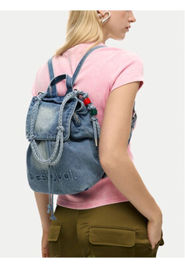Desigual Plecak 26SAKD07 Niebieski. Kolor: niebieski. Materiał: materiał