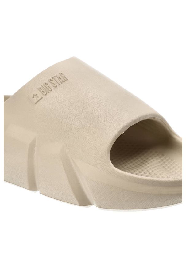 Big-Star - Beżowe Klapki Big Star Wodoodporne Buty Damskie. Okazja: na co dzień, do domu, na plażę. Kolor: beżowy. Wzór: geometria. Sezon: wiosna, lato. Styl: casual, elegancki, wakacyjny