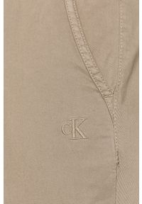 Calvin Klein Jeans - Spodnie. Kolor: szary. Materiał: tkanina, bawełna, elastan. Wzór: gładki #3