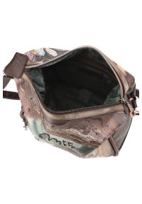 Brązowa Torebka Anekke Modna Listonoszka Damska. Kolor: brązowy. Wzór: napisy. Materiał: skórzane. Styl: casual. Rodzaj torebki: na ramię #3