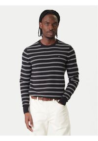 TOMMY HILFIGER - Tommy Hilfiger Sweter Seasonal MW0MW41643 Czarny Regular Fit. Kolor: czarny. Materiał: bawełna #1