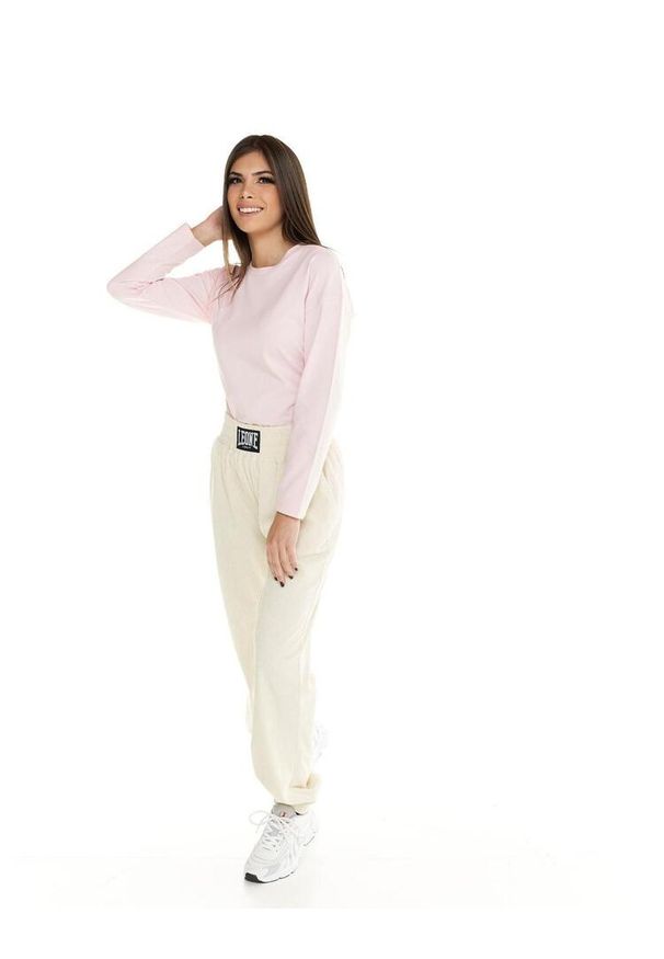 LEONE 1947 APPAREL - Damskie sztruksowe spodnie dresowe Leone Leisure. Kolor: biały. Materiał: dresówka, sztruks. Sport: fitness