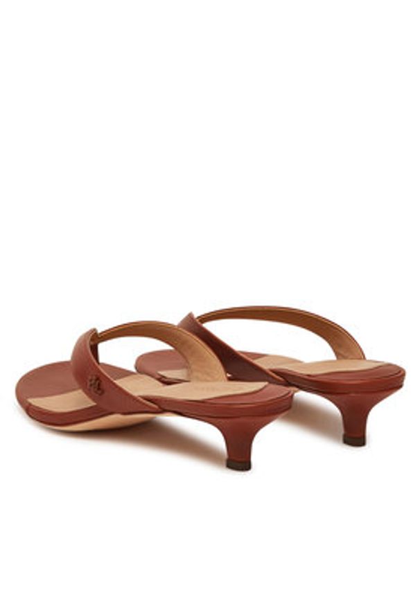 Lauren Ralph Lauren - LAUREN RALPH LAUREN Japonki Francesca 802966841002 Brązowy. Kolor: brązowy. Materiał: skóra