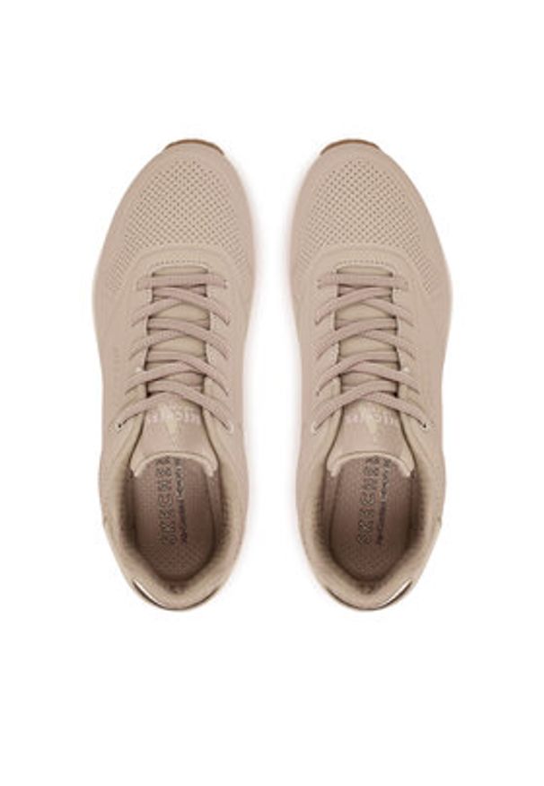 skechers - Skechers Sneakersy 155196 Beżowy. Kolor: beżowy. Materiał: skóra