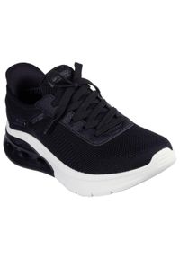 skechers - Damskie BOBS ARC WAVES 2.0 NOW IT Slip-On Czarny. Okazja: na co dzień. Zapięcie: bez zapięcia. Kolor: czarny. Materiał: poliester, materiał. Model: Skechers Sport