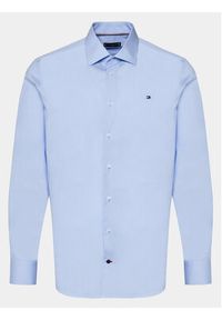 TOMMY HILFIGER - Tommy Hilfiger Koszula Cl Flex Poplin Rf Shirt MW0MW31219 Niebieski Regular Fit. Kolor: niebieski. Materiał: bawełna #4
